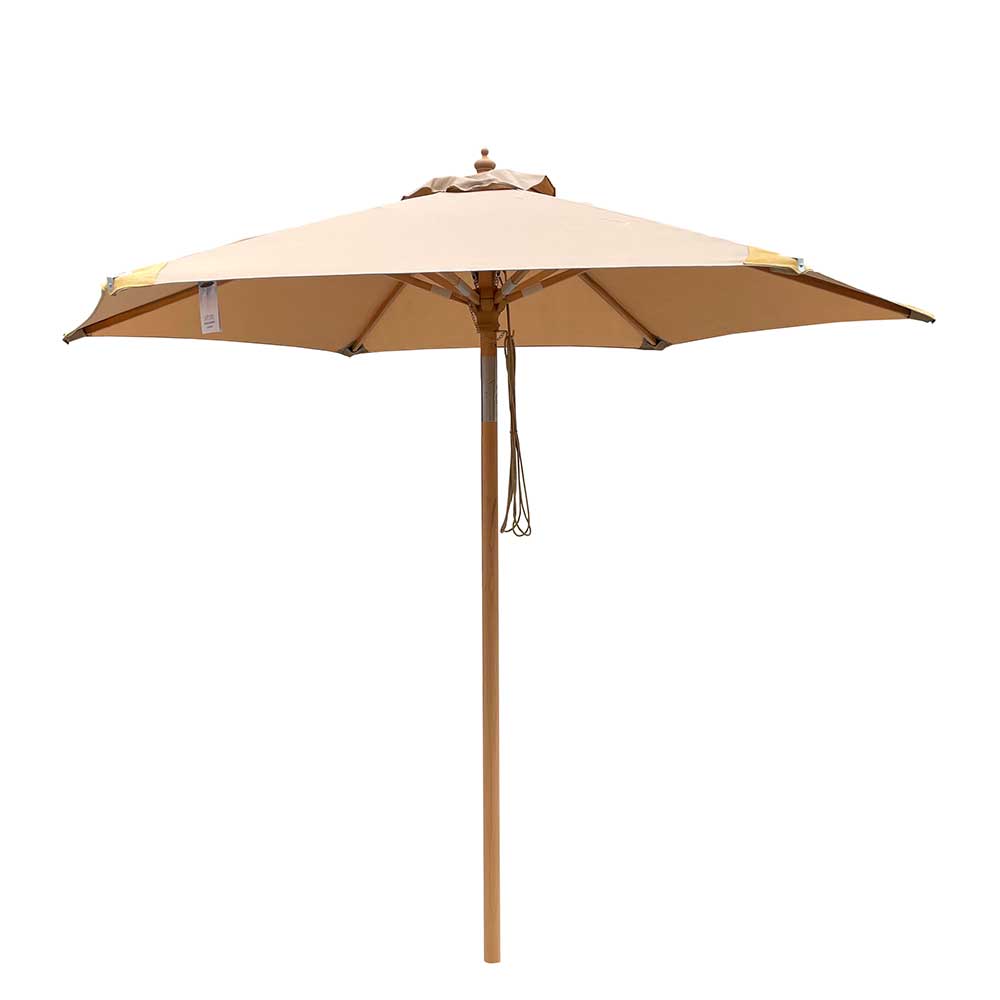 Hoffmann Cannes Olefin Parasol - Bøg - Ø2,5 m. Cappuccino