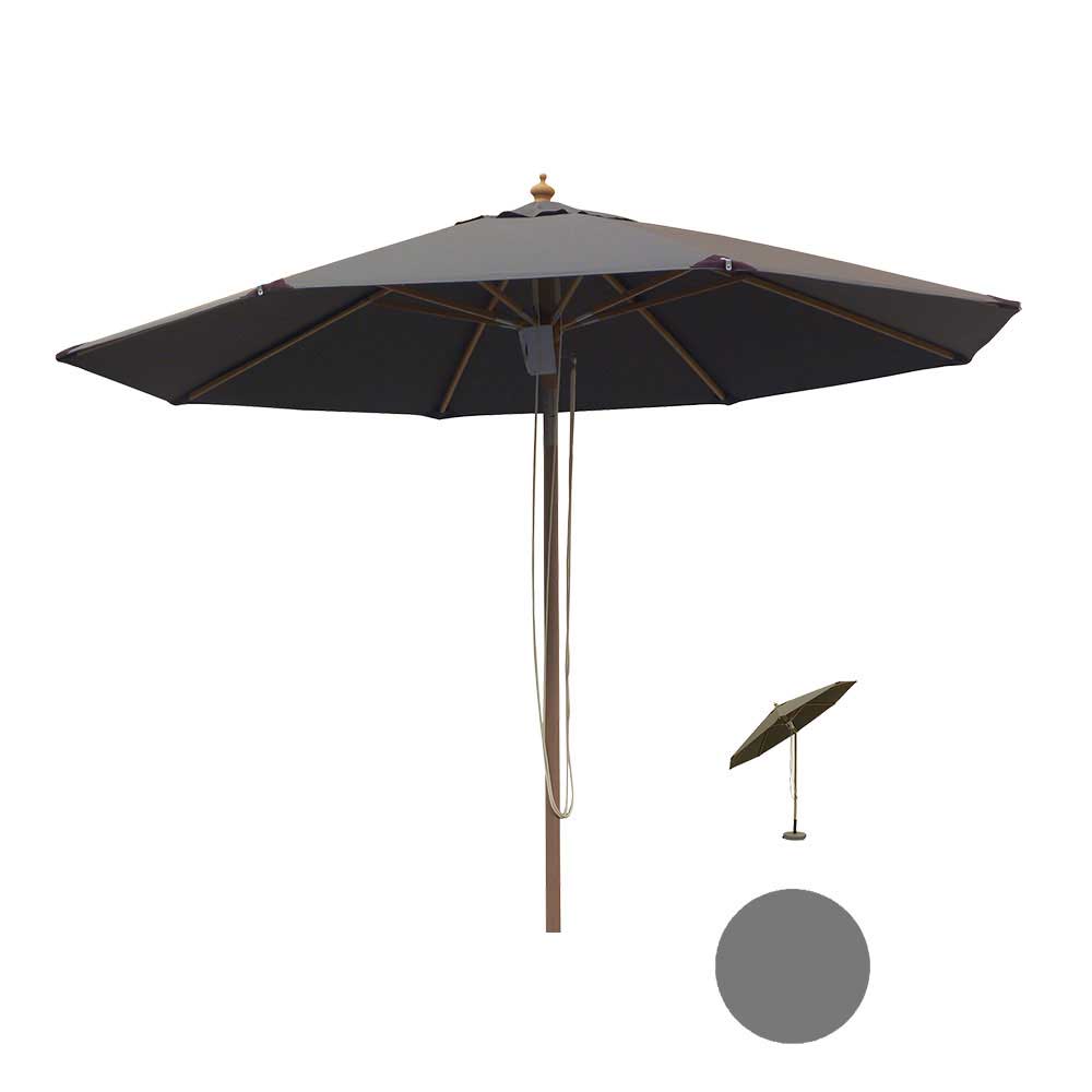 Hoffmann Cannes Olefin Parasol - Bøg - Ø3 m. Grå