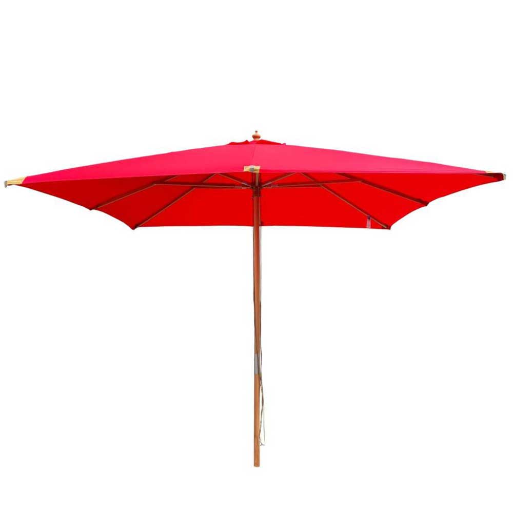 Hoffmann Nice Parasol - Bøg - 3x3 m. Rød