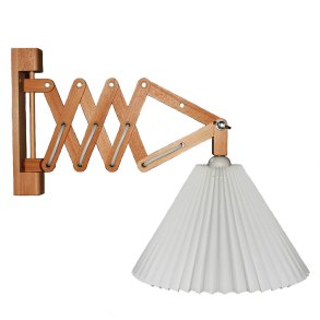 Alpe Design Saxlampe m. 21 cm. Plissskrm - Mrk Bgetr