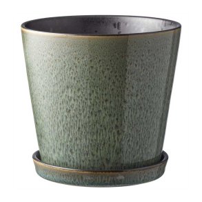 Bitz Urtepotteskjuler Med Underskl - 14 cm. - Grn/Sort