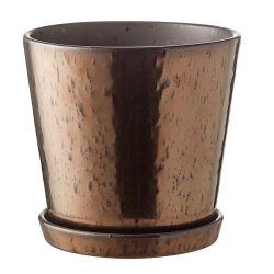 Bitz Urtepotteskjuler Med Underskl - 14 cm. - Sort/Bronze
