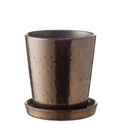 Bitz Urtepotteskjuler Med Underskl - 10 cm. - Sort/Bronze