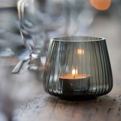 Bitz Kusintha Glas Fyrfadsstager - 2 stk - Smoke Grey