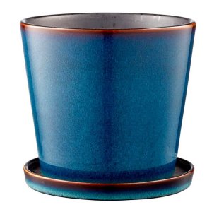 Bitz Urtepotteskjuler Med Underskl - 14 cm. - Bl/Sort