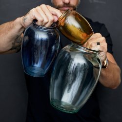 Bitz Kusintha Glas Vase - H25 cm. - Grn - UORIGINAL EMBALLAGE