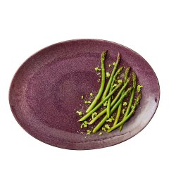 Bitz Ovalt Fad 45 x 34 cm - Sort/Lilla