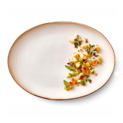 Bitz Ovalt Fad 45 x 34 cm - Gr/Creme