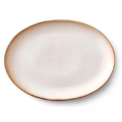 Bitz Ovalt Fad 45 x 34 cm - Gr/Creme