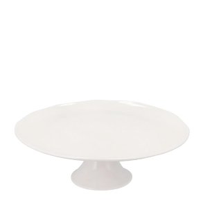 Blomsterberg Kagefad P Fod 30 x H10 cm - Hvid Porceln