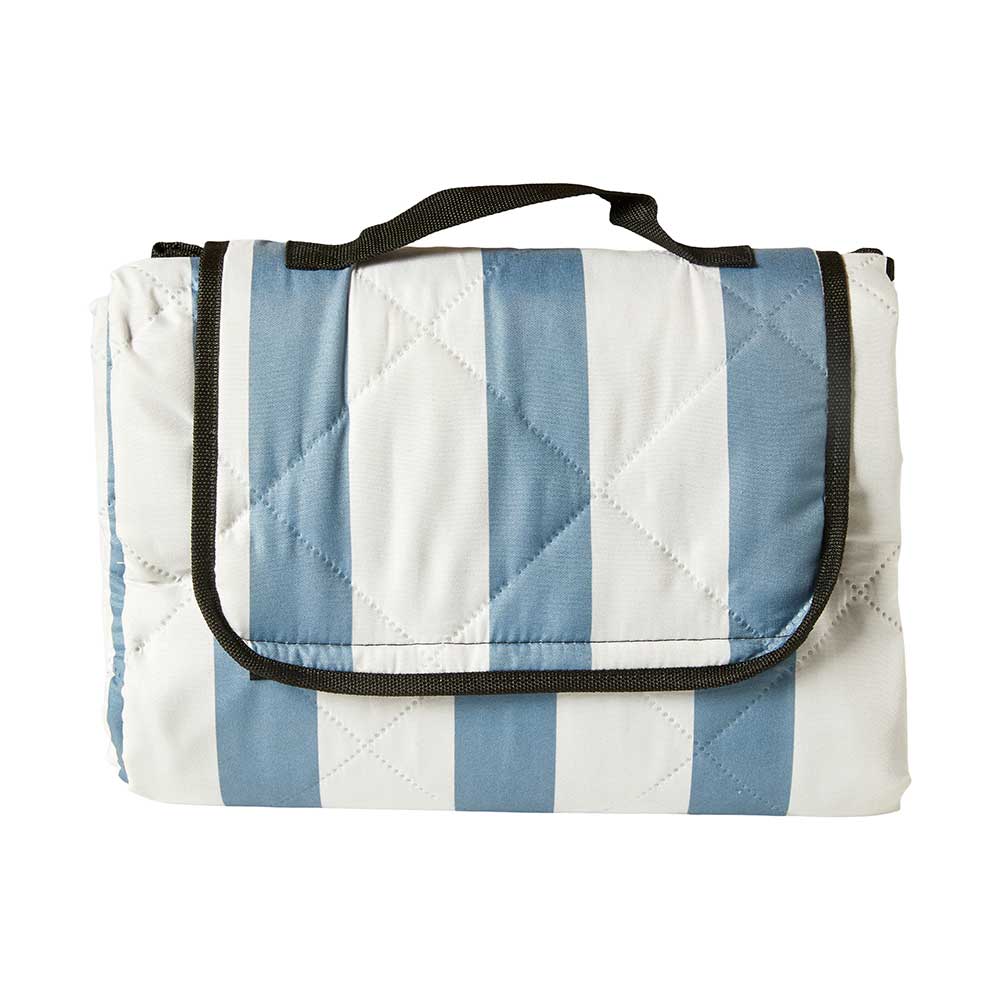 Dacore Vandafvisende Picnic Plaid 150x200 cm - Hvid/Blå Strib