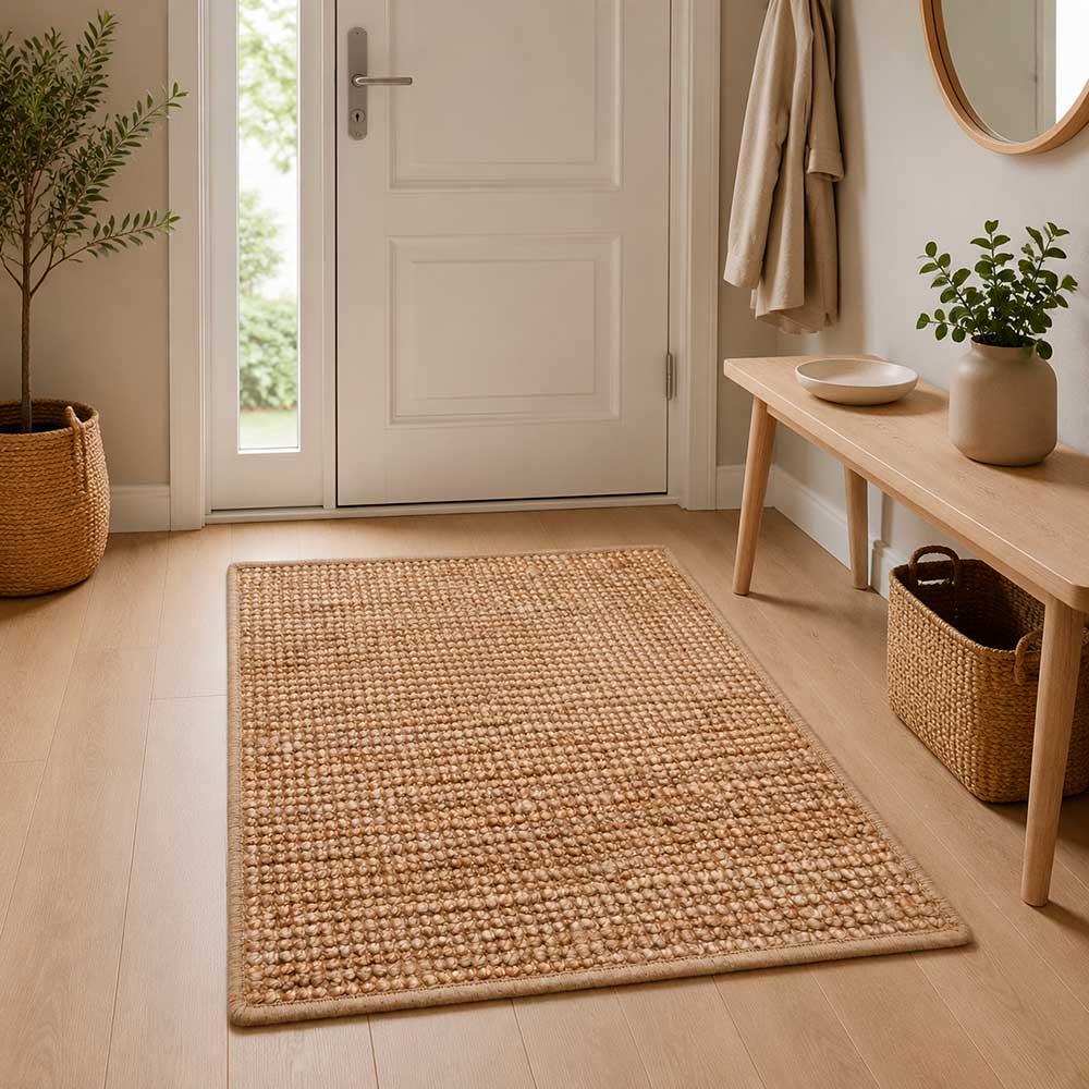 Luksus Boucle Gulvtæppe - Firkantet - Jute/Latex 50 x 70 cm.