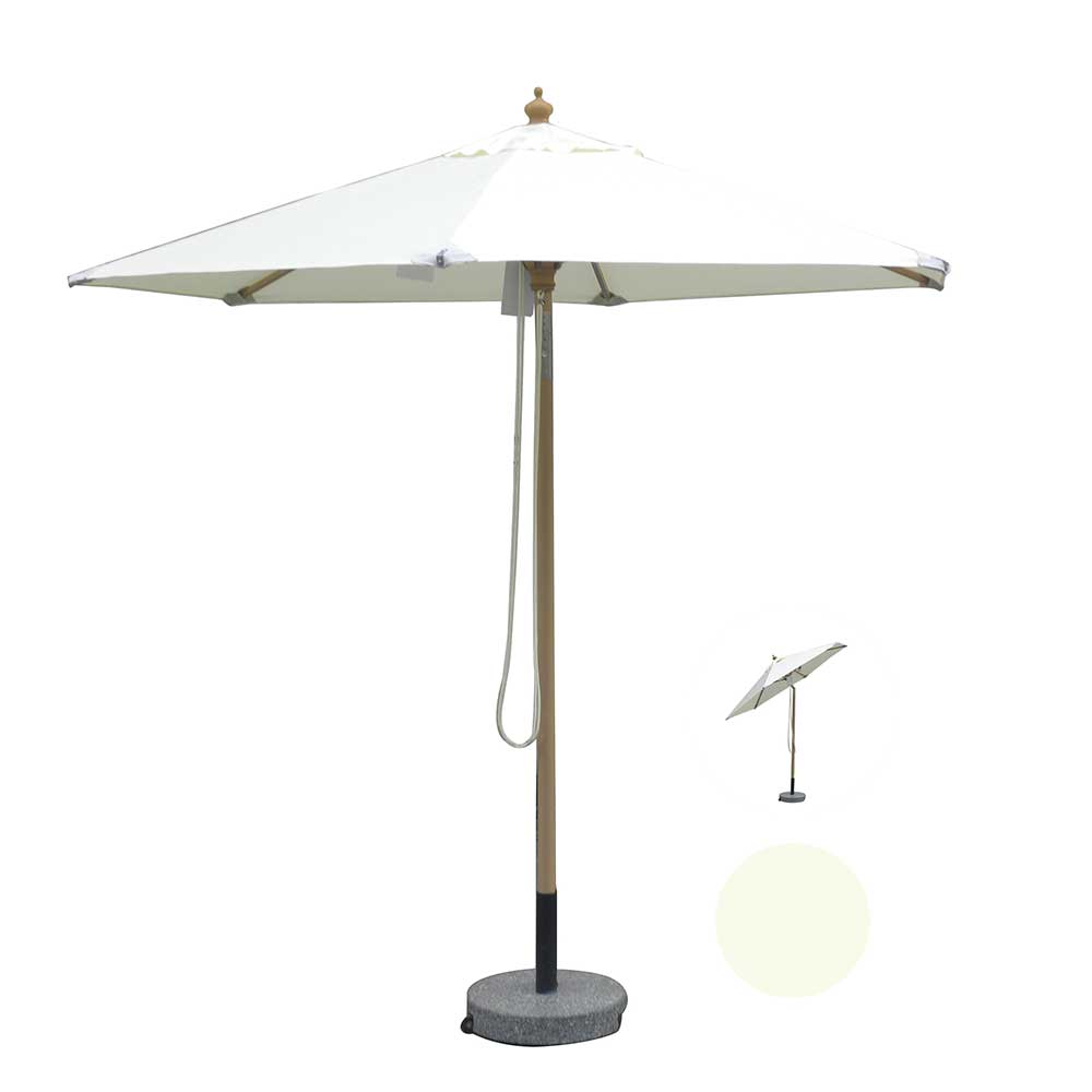 Hoffmann Cannes Olefin Parasol - Bøg - Ø2,5 m. Natur