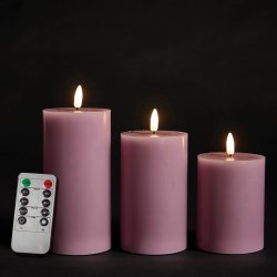 Dacore LED Bloklys 7,5 cm. - 3 stk + Fjernbetjening