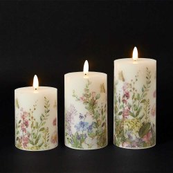 Dacore LED Bloklys 7,5 cm. - 3 stk + Fjernbetjening - Flora