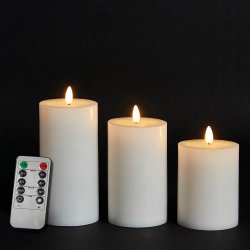 Dacore LED Bloklys 7,5 cm. - 3 stk + Fjernbetjening