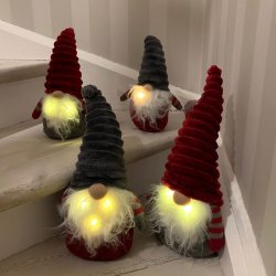 Nisse m. LED Skg - 30 cm. - Gr Hue