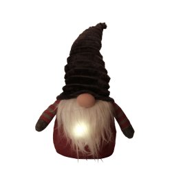 Nisse m. LED Skg - 41 cm. - Gr Hue