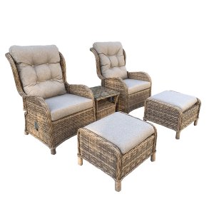 Fan� Lounges�t - Loungestole m. skamler + Bord - Cappuccino