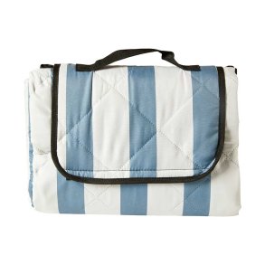 Dacore Vandafvisende Picnic Plaid 150x200 cm - Hvid/Bl Strib