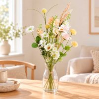 Kunstig Blomsterbuket Vild Flora - Hvid/Rosa