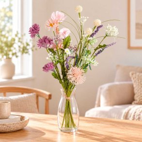 Kunstig Blomsterbuket Vild Flora - Rosa/Lavendel