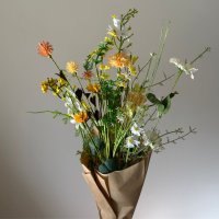 Kunstig Blomsterbuket Vild Flora - Hvid/Gul