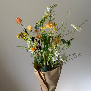 Kunstig Blomsterbuket Vild Flora - Hvid/Gul