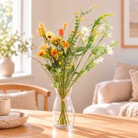 Kunstig Blomsterbuket Vild Flora - Hvid/Gul