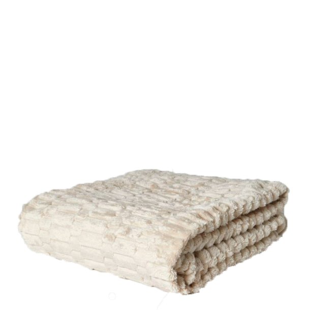 Plaid Imiteret Pels 130 x 170 cm. - Sand