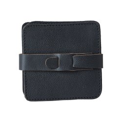 Glasbrikker Firkantet B�ffel L�der - 4 stk. - Sort