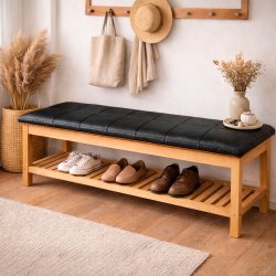 B�nkhynde B�ffel L�der 120 x 35 cm. - Sort