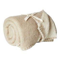 Uldplaid - 125 x 150 cm. - Beige/Natur