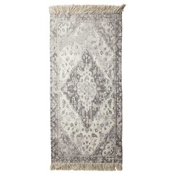 Gulvtppe Vintage m. Frynser - Lys Gr