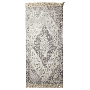 Gulvtppe Vintage m. Frynser - Lys Gr