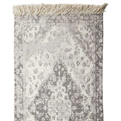 Gulvtppe Vintage m. Frynser - Lys Gr