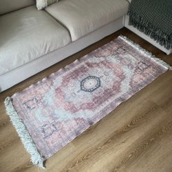 Gulvtppe Vintage m. Frynser - Rd