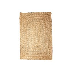 Flettet Jute Gulvtppe - Firkantet - Natur