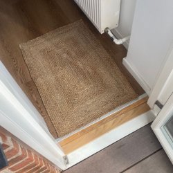 Flettet Jute Gulvtppe - Firkantet - Natur