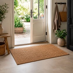 Luksus Jute Gulvt�ppe - Firkantet - Natur