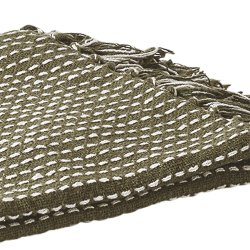 Dacore Plaid Bomuld 125 x 150 cm. - Grn m. Hvid Sting