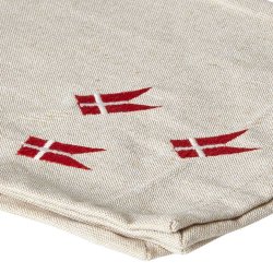 Bomuld Mundserviet - Natur m. Broderede Flag - 4 stk.