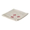 Bomuld Mundserviet - Natur m. Broderede Flag - 4 stk.