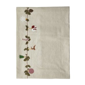 Bomuld Juledug - Natur m. Julemnster
