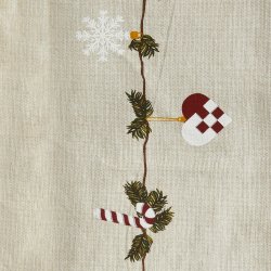 Bomuld Juledug - Natur m. Julemnster