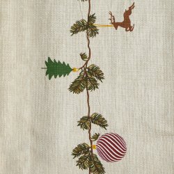 Bomuld Juledug - Natur m. Julemnster