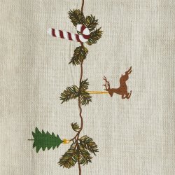Bomuld Juledug - Natur m. Julemnster