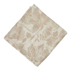 Bomuld Mundserviet Jacquard Blomster - Sand - 4 stk.