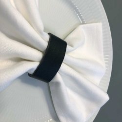 Dacore Servietringe Genbrugt Lder - 6 stk. - Sort