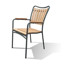 Dacore Eva Teak Havembelst 4 Stole Og 110 cm Bord - Antracitgr